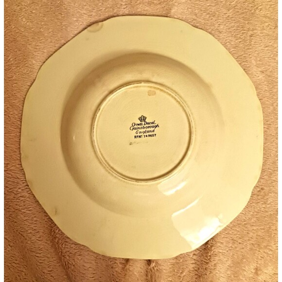 3-Porcelain Plate Crown Ducal England Gainsborough 9" RN 749657 Hand Painted Vtg - Picture 2 of 15